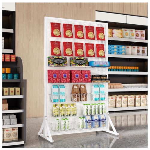 Zfmnoyev Metall-Stecktafel-Displayständer Mit Rädern, Werkzeugaufbewahrung Mit 20 Haken, Bodenstehendes Aufbewahrungsständer-Display, Für Homeoffice, Küche, Werkbank, Werkstatt(Weiß,60x40x150 cm) Zfmnoyev Metall-Stecktafel-Displayständer Mit Rädern, Werkzeugaufbewahrung Mit 20 Haken, Bodenstehendes Aufbewahrungsständer-Display, Für Homeoffice, Küche, Werkbank, Werkstatt(Weiß,60x40x150 cm) von Zfmnoyev