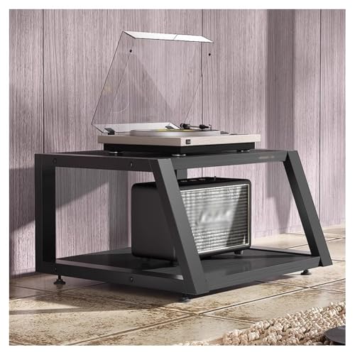 Zfmnoyev Regale Für Audio-/Videokomponenten, AV-Medienständer-Eckregal, Audio-Rack-Tower-Halterung, Holzregal Und Stahlrahmen, Für Zuhause, Büro, Kino Oder Aufnahmestudio(Black-A,60X52X35 cm) von Zfmnoyev