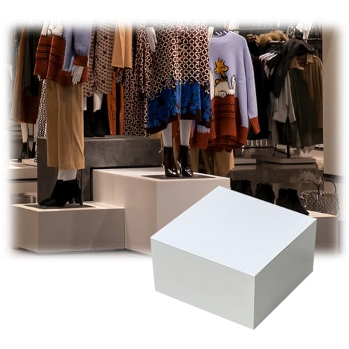 Zfmnoyev Robuster Präsentationsständer Für Fotorequisiten, Galerie-Figuren-Präsentationswürfel Mit Boden, Rechteckige Plattform Für Sammlerstücke, Weiße Quadratische Säulen(40x40x30 cm) von Zfmnoyev