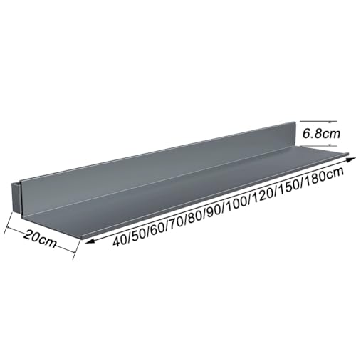 Zfmnoyev Schwebendes Präsentationsregal Mit Integrierter LED-Beleuchtung Und Transformator, Wandmontierte, Lichtemittierende Metallregale, Vielseitiges Präsentationsregal(Grey,50x20x6.8 cm) von Zfmnoyev