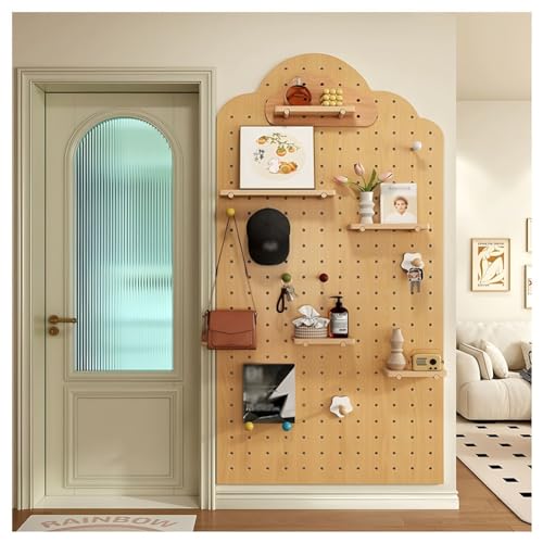 Zfmnoyev Stecktafel-Displayständer Wand-Organizer-Paneele Stecktafel-Kombinationsset Aus Massivholz Wand-Display-Sets Für Das Homeoffice Kombinierbar(Natural,60x120 cm) von Zfmnoyev