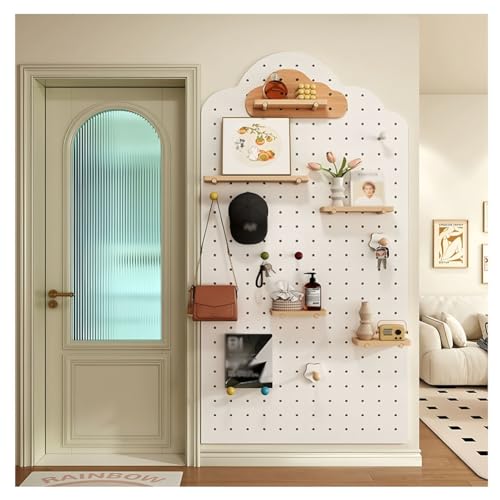 Zfmnoyev Stecktafel-Displayständer Wand-Organizer-Paneele Stecktafel-Kombinationsset Aus Massivholz Wand-Display-Sets Für Das Homeoffice Kombinierbar(Weiß,80x160 cm) von Zfmnoyev