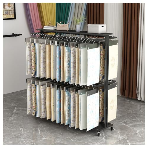 Zfmnoyev Stoffmusterständer Mit Rollen Für Den Gewerblichen Gebrauch, Freistehender Doppelseitiger Metallständer, Bodenstehender Organizer Für Vorhänge, Steppdecken, Decken(Schwarz,100x40x155 cm) Zfmnoyev Stoffmusterständer Mit Rollen Für Den Gewerblichen Gebrauch, Freistehender Doppelseitiger Metallständer, Bodenstehender Organizer Für Vorhänge, Steppdecken, Decken(Schwarz,100x40x155 cm) von Zfmnoyev