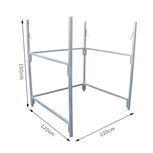 Zfmnoyev Stützständer Für Laubsäcke Im Außenbereich Vielseitiger, Robuster Ständer Aus Verzinktem Stahl Abnehmbarer Mehrzweckständer Für Fabrikbauprojekte(Silver-A,120x120x150 cm) von Zfmnoyev