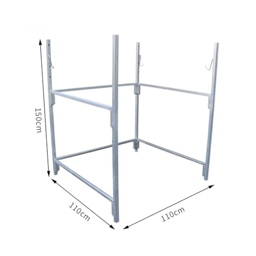 Zfmnoyev Stützständer Für Laubsäcke Im Außenbereich Vielseitiger, Robuster Ständer Aus Verzinktem Stahl Abnehmbarer Mehrzweckständer Für Fabrikbauprojekte(Silver-B,110x110x150 cm) von Zfmnoyev