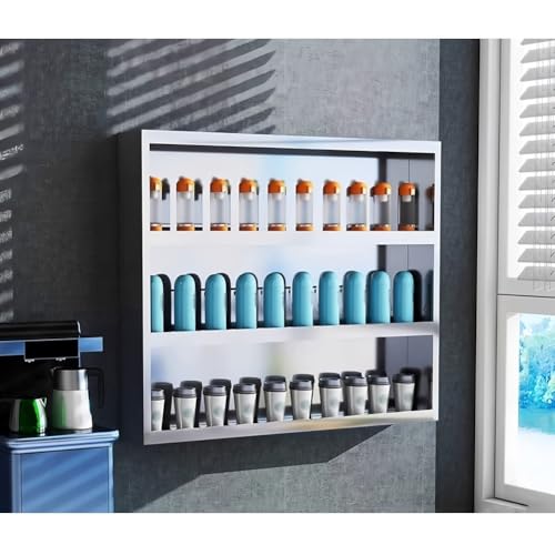 Zfmnoyev Wasserflaschen-Organizer Aus Edelstahl 304, 2/3-lagiger, Großer Wasserflaschenhalter Zur Wandmontage, Getränkehalter-Ablage Für Fabrikmitarbeiter, Geeignet Für Schulen(1030x150x870 mm) von Zfmnoyev