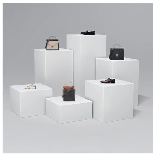 Zfmnoyev Würfelförmiger Präsentationsständer Für Brautmodengeschäfte, Quadratische Weiße Präsentationssäulen, Plattformständer Für Party- Und Eventdekoration(30x30x100cm/12x12x39in) von Zfmnoyev