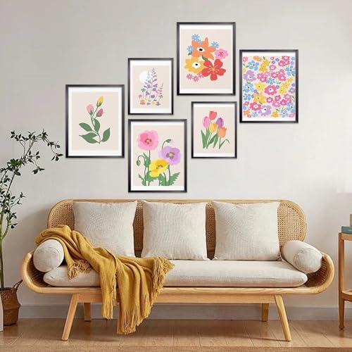 Zfseyuh 6 Stück Poster Tulpe,Matisse Poster 30 x 40 cm,Blumenplakate,Wandposte,Schlafzimmer, Esszimmer, Wanddekoration - ohne Rahmen von Zfseyuh