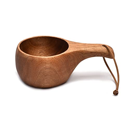 210 ml Outdoor Holzbecher Kuksa Camping Tasse Kaffee Milch Tassen Akazienholz Trinkgeschirr Bushcrafts Artefakt Küche von Zgehnao
