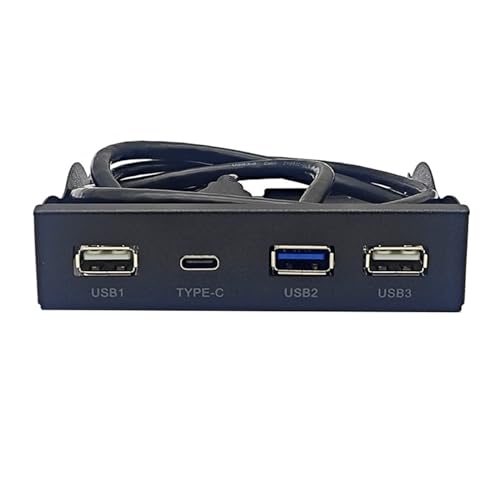 Zgehnao 8,9 cm (3,5 Zoll) Splitter 19 Pin zu Anschlüssen 3,5 mm Kopfhörererweiterung Frontpanel Regal für Computer PC von Zgehnao