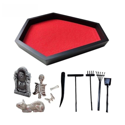 Zghhc 1 Set Halloween-mikrolandschafts-sandtischdekoration, Mini-sandtablett-Set Tablett, Sand, Skelett, Grabstein Und Mehr Für Halloween Zghhc 1 Set Halloween-mikrolandschafts-sandtischdekoration, Mini-sandtablett-Set Tablett, Sand, Skelett, Grabstein Und Mehr Für Halloween von Zghhc
