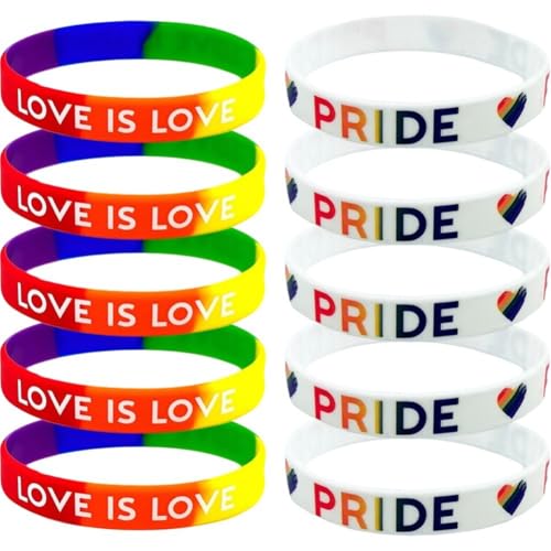 Zghhc 10 Stück Silikonarmband Gay Pride Armbänder LGBT Freundschaft Regenbogen Armbänder Sportarmband Gummiarmbänder Zghhc 10 Stück Silikonarmband Gay Pride Armbänder LGBT Freundschaft Regenbogen Armbänder Sportarmband Gummiarmbänder von Zghhc