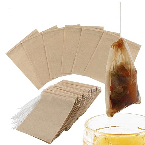 Zghhc 100 Stück/Set Teefilterbeutel Aus Natürlichem Holzzellstoff Für Losen Tee, Biologisch Abbaubare Teebeutel, Leere Teebeutel Kordelzug, Umweltfreundliche Tee-Ei-Beutel von Zghhc