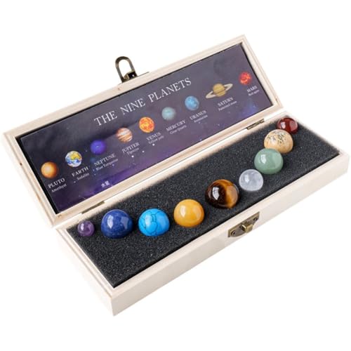 Zghhc 9 Planeten Kristallkugel Ornament Sonnensystem Steine ​​kristallkugel Set Heilung Reiki Chakra Kugel Modell Schreibtisch Dekoration von Zghhc
