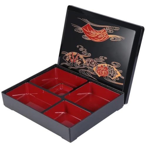 Zghhc Bento-Lunchbox, Japanische Lunch-Sushi-servierbox 5 Fächern, Traditionelle, Auslaufsichere Lunchbox Für Das Schulbüro von Zghhc