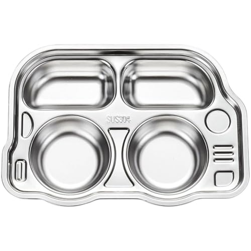 Zghhc Edelstahl-Baby-essteller Saugnapf, Unterteilter Futternapf, Kinder-mittagessenbehälter, Tablett, Schulkantinengeschirr Zghhc Edelstahl-Baby-essteller Saugnapf, Unterteilter Futternapf, Kinder-mittagessenbehälter, Tablett, Schulkantinengeschirr von Zghhc