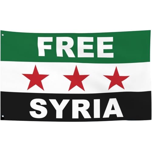 Zghhc Kostenlose Syrische Armee-Flagge, 1 Stück, Syrische DREI-Sterne-Flagge, Banner Zum Aufhängen, Heimdekoration, Flaggen, Armee Von Syrien, Banner Zwei Metallösen von Zghhc