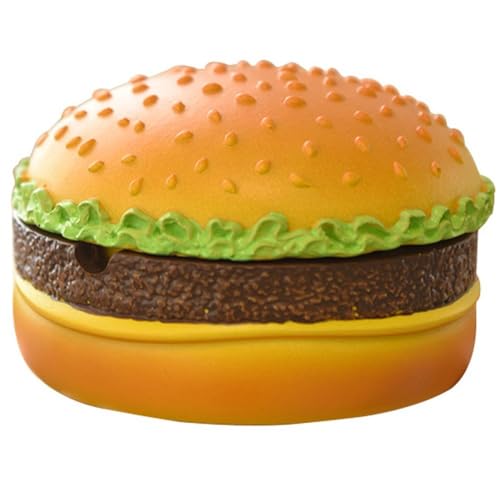 Zghhc Kreativer Aschenbecher in Hamburgerform, Neuartiger Aschenbecher Lebensmittelmotiv, Lustiger Aschenbecher, Tragbarer Moderner Aschenbecher Für Die Heimdekoration von Zghhc