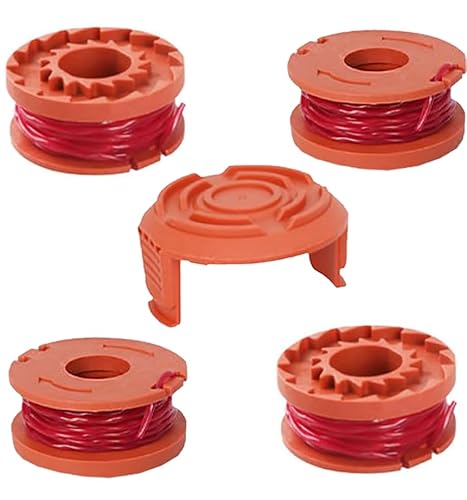4+1 Stück Rasentrimmer-Spulenschnur,Ersatz Rasentrimmer Spule,Rasentrimmer Faden,Kompatibel mit Worx Rasentrimmer,ersetzen Sie CGT183A CGT18LA1 WG180 WG150 WG152 WG153 WG163 WA0010 4+1 Stück Rasentrimmer-Spulenschnur,Ersatz Rasentrimmer Spule,Rasentrimmer Faden,Kompatibel mit Worx Rasentrimmer,ersetzen Sie CGT183A CGT18LA1 WG180 WG150 WG152 WG153 WG163 WA0010 von Zguziji