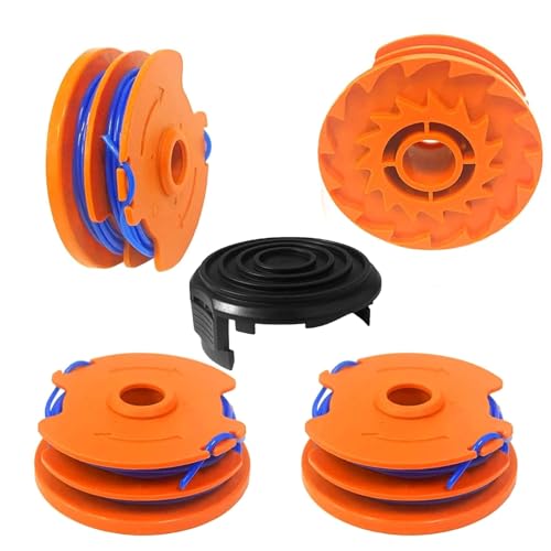 4er-Pack Rasentrimmerfaden + 1 Abdeckkappe, Ersatzspule, kompatibel mit Worx WG100E WG104E1, 1,65 mm x 8,3 m Qualcast GT25 GGT350A1 GT30 GGT450A1 4er-Pack Rasentrimmerfaden + 1 Abdeckkappe, Ersatzspule, kompatibel mit Worx WG100E WG104E1, 1,65 mm x 8,3 m Qualcast GT25 GGT350A1 GT30 GGT450A1 von Zguziji