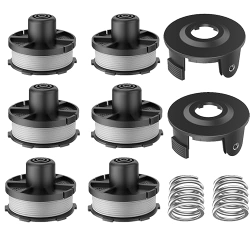 6 Ersatzspulen + 2 Trimmerabdeckung +2 Feder，Fadenspulen ersatzspule für Makita Akku DUR181 DUR141 DUR180Z DUR181Z 196146-9 195858-1 von Zguziji