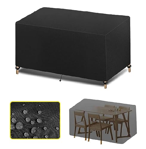 Abdeckung Gartenmöbel Winterfest 130x60x110cm 420D Oxford Gewebe Abdeckung für Gartenmöbel Wasserdichte, Anti-UV, Outdoor-Tischabdeckung für Tische und Stühle, Rattanmöbel Gartentisch Abdeckplane von Zhadongli Art