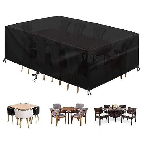 Gartenmöbel Abdeckung Wasserdicht 190x190x75cm Abdeckung für Gartenmöbel Multi-Größe Winddicht UV-Beständiges Schwerlast 600D Oxford Gewebe Schutzhülle für Gartentisch Sitzgruppe, Rechteckig von Zhadongli Art