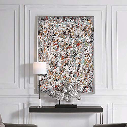 Jackson Pollock Masterpiece Abstrakte Malerei auf Leinwand, Poster und Drucke, Wandkunst, Bilder für Wohnzimmer, Heimdekoration, 40 x 60 cm (16 x 24 Zoll) mit Rahmen von Zhadongli Art