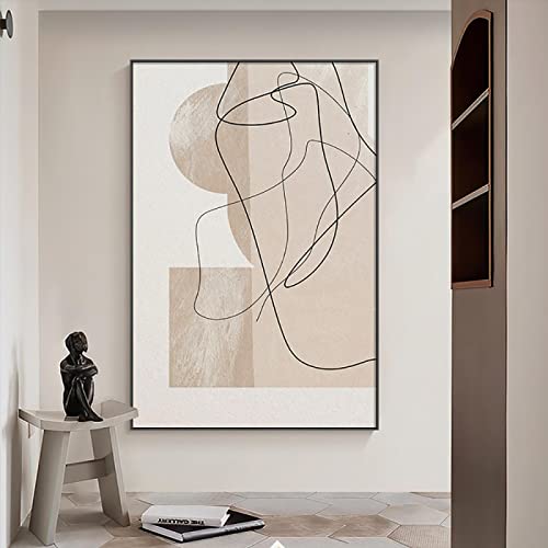 Moderne Wandmalerei Licht Luxus Abstrakte Linien Kunst Wanddekoration Bilder Wohnzimmer Einfache Leinwanddrucke Strukturierte Poster 70x100cm (28x39in) Rahmenlos von Zhadongli Art