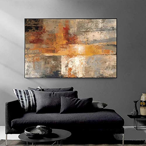 Moderne abstrakte Kunst auf Leinwand, bunte Poster und Drucke, Wandkunst, Bilder für Wohnzimmer, Zuhause, Wanddekoration, 80 x 100 cm (31 x 43 Zoll), rahmenlos von Zhadongli Art