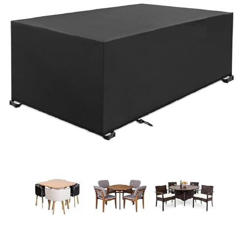 Zhadongli Art Abdeckung Gartenmöbel 145x105x85cm Multi Größe Gartenmöbel Abdeckung Wasserdicht Anti-UV Schwerlast 420D Oxford Gewebe für Sitzgruppe Gartentische Terrassenmöbel Abdeckung Schwarz von Zhadongli Art