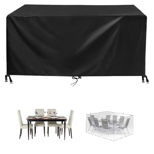 Zhadongli Art Abdeckung Gartenmöbel 290x190x90cm Abdeckung Gartenmöbel Winterfest, Wasserdicht, Gartentisch Abdeckung Rechteckig 420D Oxford Gewebe Abdeckplane für Gartentische Terrassenmöbel von Zhadongli Art