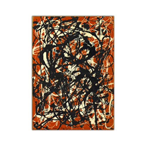 Zhadongli Art Leinwand Gemälde Jackson Pollock《Free Form》Kunstwerk Poster Bild Moderne Wandkunstdrucke Zuhause Wohnzimmer Dekoration 80x110cm(31x63in) Mit Rahmen von Zhadongli Art