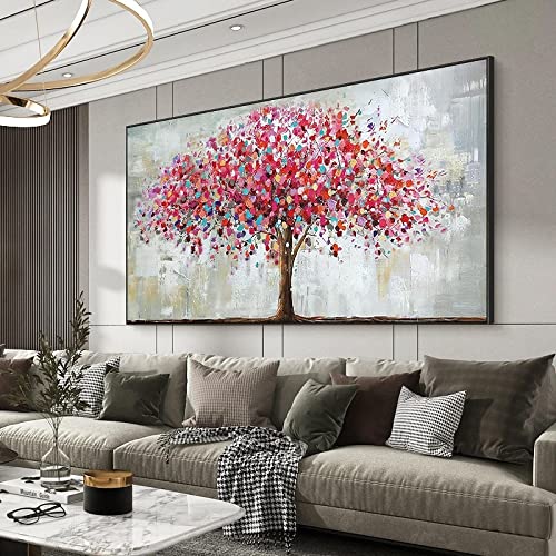 Zhadongli Art Nordic Life Tree Wandkunst-Poster und Drucke, abstrakte Leinwandmalerei, Wandkunstbilder für Wohnzimmer, Heimdekoration, 70 x 140 cm (28 x 55 Zoll) mit Rahmen von Zhadongli Art