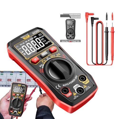 Zhadyu Digitales Multimeter Prüfgerät | Präzise 4000 Counts Automatische Abschaltung Test | Elektrische Steckdose Digitaler Spannungstester - Für Die Messung Von Strom Widerstand Und Kapazität In Der von Zhadyu