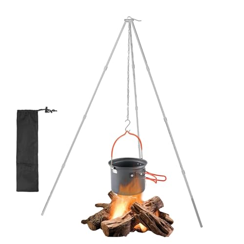 Zhadyu Kochstativ für Lagerfeuer | Zubehör für Lagerfeueröfen | Leichtes Herdstativ, Camp-Stativ, faltbar, für Rucksackreisen, verstellbare Hängekette, Aluminiumlegierung Zhadyu Kochstativ für Lagerfeuer | Zubehör für Lagerfeueröfen | Leichtes Herdstativ, Camp-Stativ, faltbar, für Rucksackreisen, verstellbare Hängekette, Aluminiumlegierung von Zhadyu