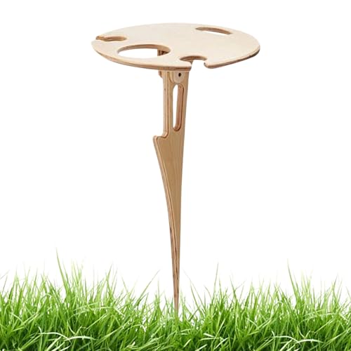 Zhadyu Tragbare Picknicktisch Klappbar - Campingtisch Outdoorzubehör - Holz Gestell Weinregal für Angeln Wanderung Garten Party Campingplatz Road Trip von Zhadyu