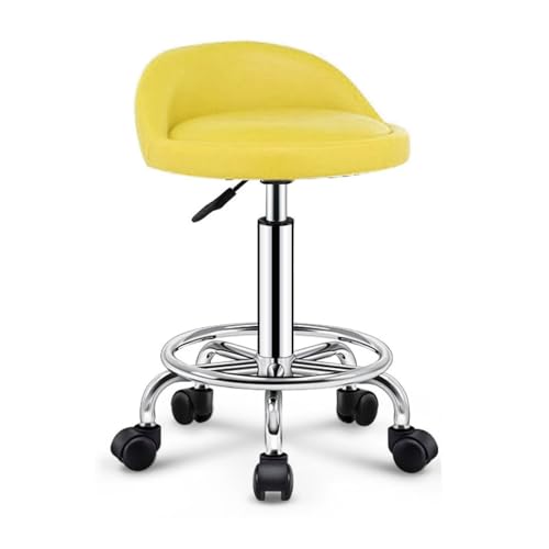 ZhangHY Drehstuhl Rollhocker mit Fußstütze Höhenverstellbar Drehstuhl mit Rückenlehne Modern Einfach Friseursalon für Schönheitssalon Solide von ZhangHY