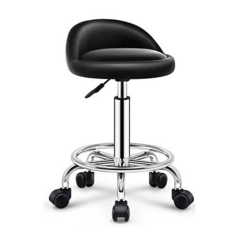 ZhangHY Drehstuhl Rollhocker mit Fußstütze Höhenverstellbar Drehstuhl mit Rückenlehne Modern Einfach Friseursalon für Schönheitssalon Solide von ZhangHY
