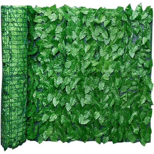 Künstlicher Efeu Sichtschutzzaun Sichtschutz Künstliche Hecken Zaun und Faux Efeu Garten Sichtschutz Wand Panel Rebe Blatt Dekoration (A- 0,5 x 1 m) von ZhangJJJJJJJ