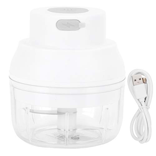 Zhangpu 100 Ml Knoblauch Brecher Hubschrauber Elektrische Knoblauch Masher USB Gemüse Cutter Food Masher Knoblauchhacker (Weiß) von Zhangpu