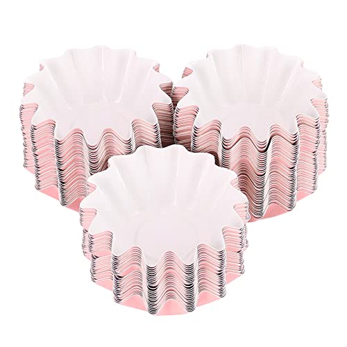 Zhangpu 100 Stücke Blumenförmiger Muffin Cupcake Cases Dessert Kuchen Backbecher Einweg -Backbecher (Rosig) von Zhangpu