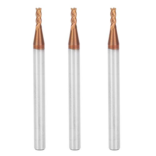 Zhangpu 3 Stück CNC-Schaftfräser, Hartmetall-Schneidwerkzeug, Wolframstahl, Metallbearbeitungsbedarf, 2 X 50 X 4T von Zhangpu