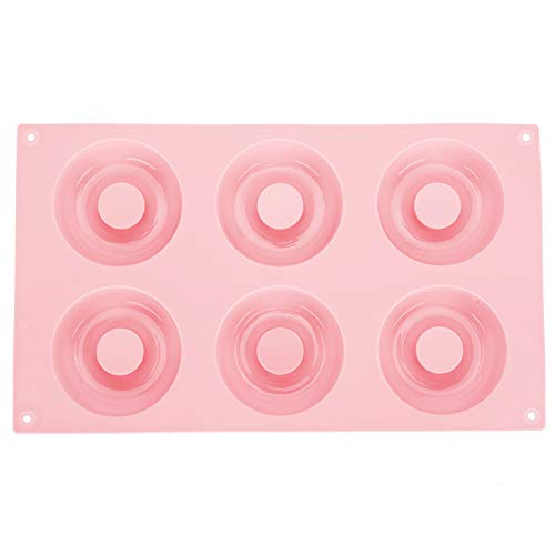 Zhangpu 6 Kavität Silikon Donut Form Antihaft Kuchen Kekse Form 3D Silikonform Dekorative Form für DIY Handmade (Rosig) von Zhangpu