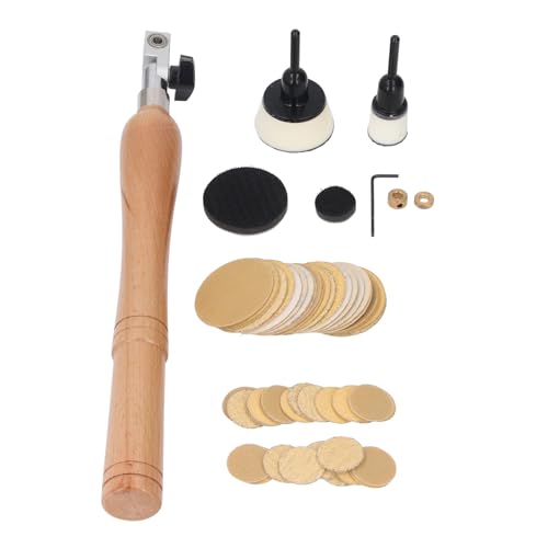 Zhangpu Handgehalten Schleimschleifer Kit Holzgriff Schüsselschleifer Kit mit Rotbarem Spindelkopf, Runden Scheiben, Polsterpads Zhangpu Handgehalten Schleimschleifer Kit Holzgriff Schüsselschleifer Kit mit Rotbarem Spindelkopf, Runden Scheiben, Polsterpads von Zhangpu