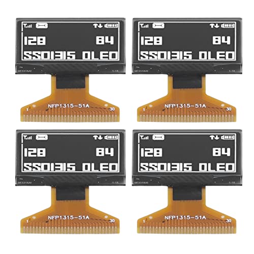 Zhangpu LCD-Display-Modul, dünne Kunststoffschicht, 128 x 64, kleines 30-poliges Display-Modul, 2,4 cm (9,96 Zoll) (weißes Display), 4 Stück von Zhangpu