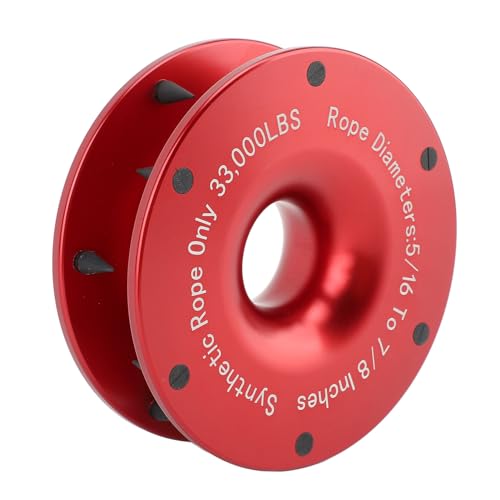 Zhangpu Winche Snatch Schleppring Aluminium 33000lbs Break Strength Snatch Block Pulley für ATV UTV SUV Truck Dirt Bike 5/16 bis 7/8in Seil (Rot) von Zhangpu