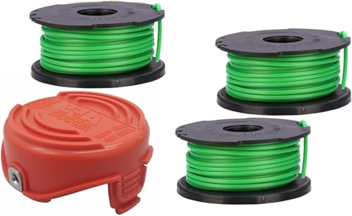 Zhanhai 3 Schnurspule und 1 Spulenkappe passend für Black+Decker GL7033 GL8033 GL9035 Rasenmäher-Ersatzzubehör Zhanhai 3 Schnurspule und 1 Spulenkappe passend für Black+Decker GL7033 GL8033 GL9035 Rasenmäher-Ersatzzubehör von Zhanhai