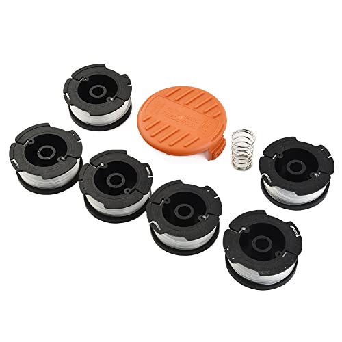 Zhanhai 6 Trimmerspulen und 1 Spulenabdeckung, passend für Black and Decker GL280 GL230 GL340 GL425 GL430 GL530 GL540 Rasentrimmer Ersatzteile von Zhanhai