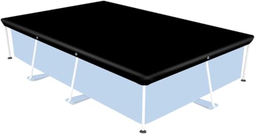 Zhanhai Rechteckige Poolabdeckung aus 210D-Oxford-Gewebe, wasserdicht, staubdicht, für oberirdische Pools, Gartenpool-Schutz, Schwarz (400 x 211 cm) von Zhanhai